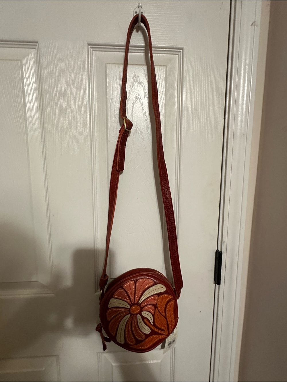 Portland Leather small circle wildflower bag.